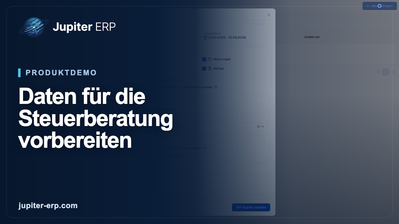 Video: Datenexport für Steuerberatung und DATEV
