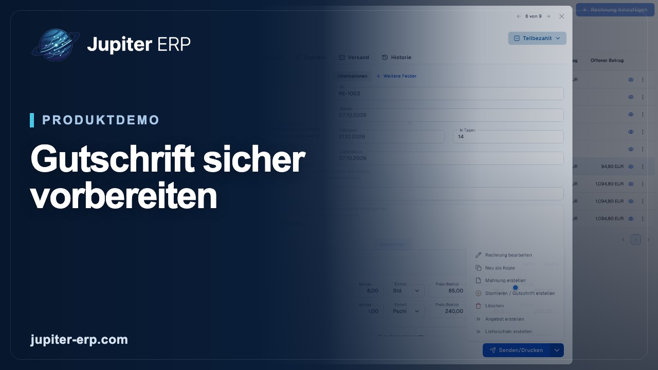 Video: Gutschriften erstellen