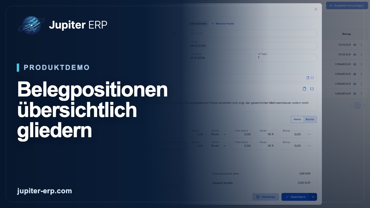 Video: Belegpositionen gliedern
