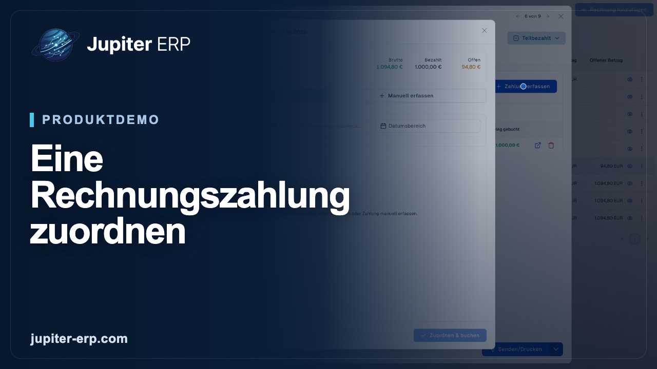 Video: Zahlung zu einer Rechnung erfassen