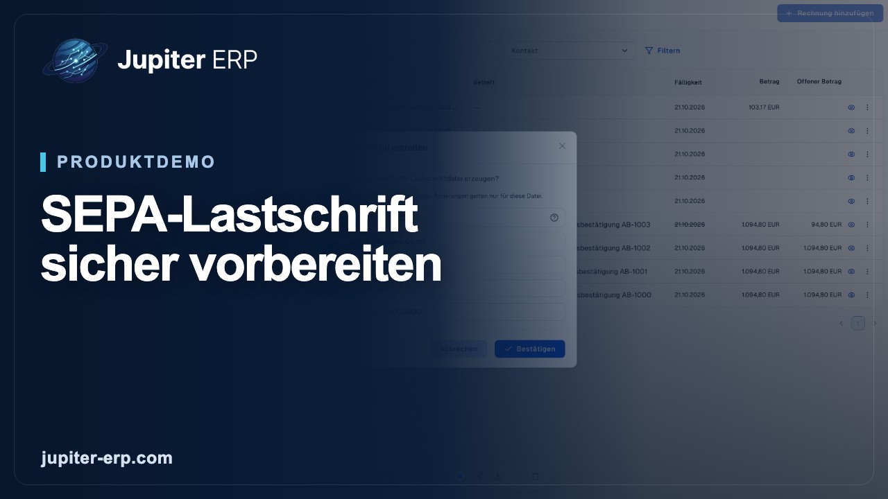 Video: SEPA-Lastschrift aus Rechnungen exportieren