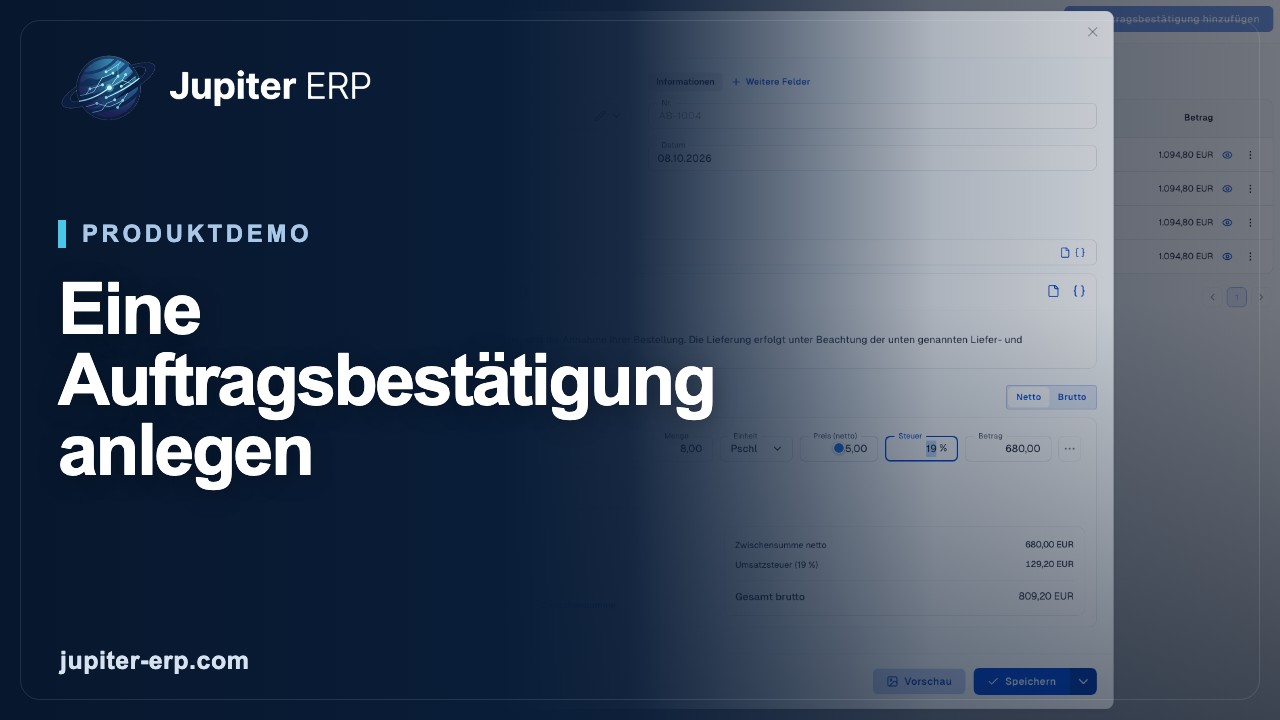 Video: Auftragsbestätigungen erstellen