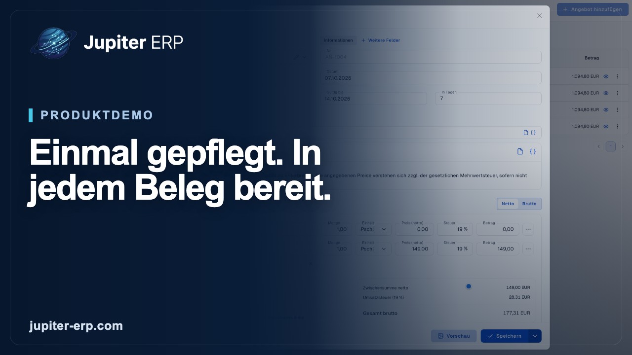 Video: Einmal gepflegt. In jedem Beleg bereit.