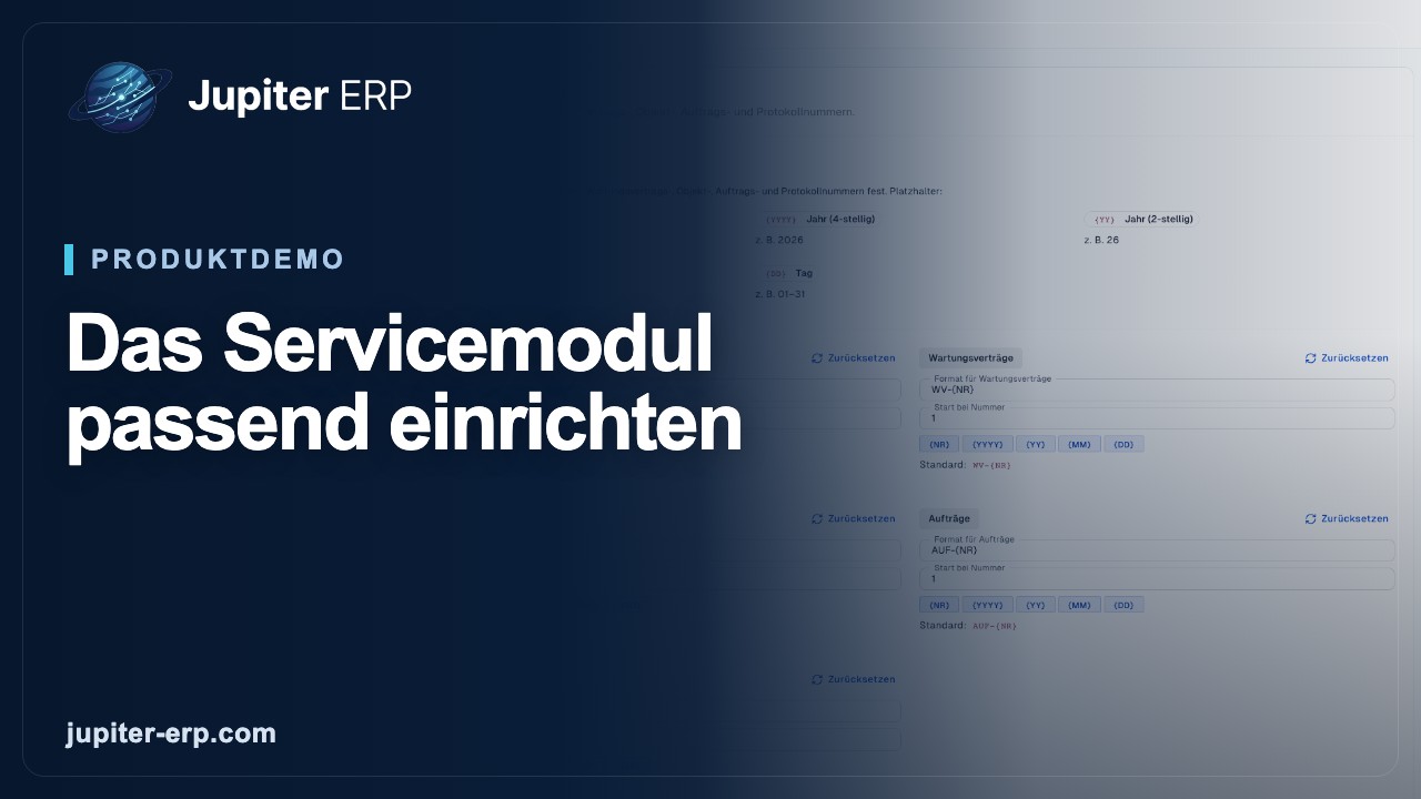 Video: Serviceeinstellungen und Nummernkreise