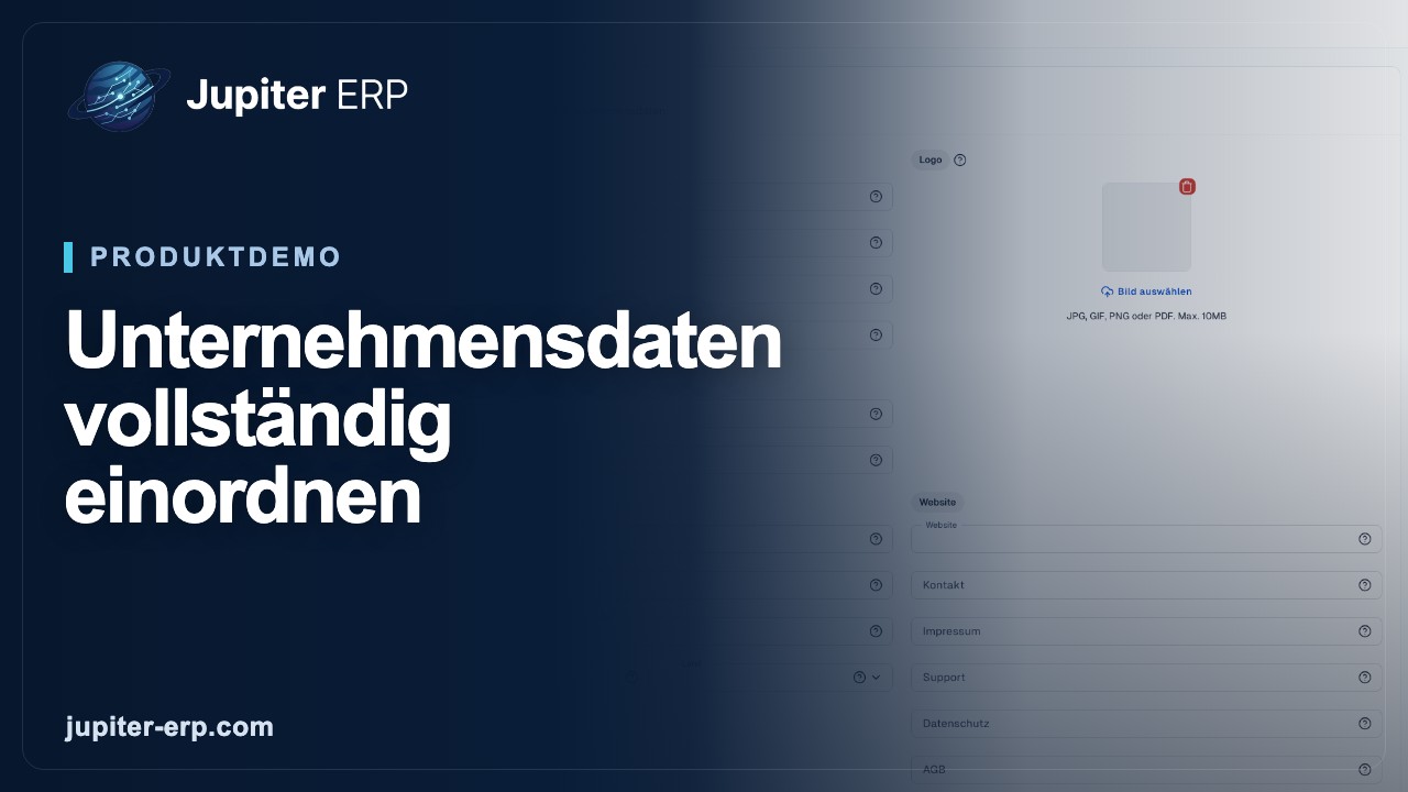Video: Unternehmensdaten und Voreinstellungen pflegen