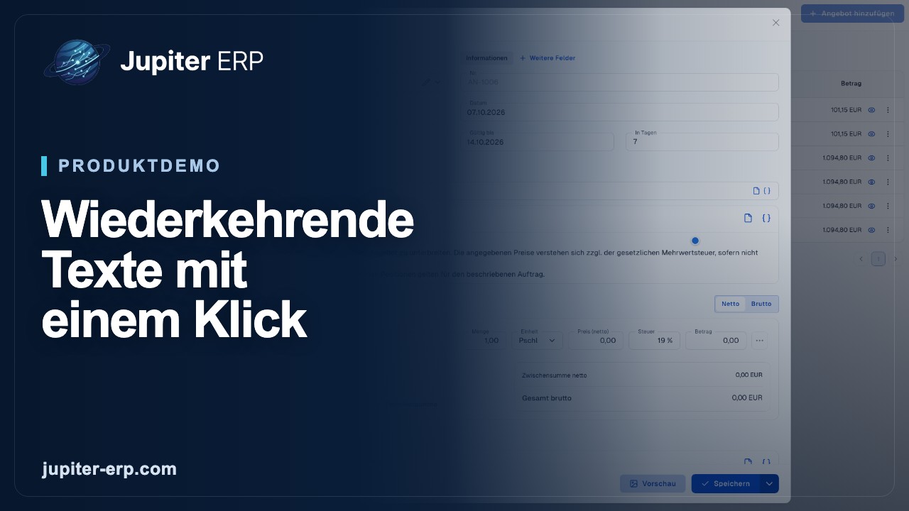 Video: Wiederkehrende Texte mit einem Klick